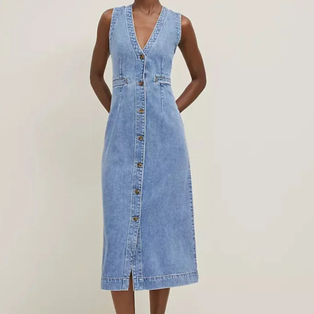 Ann Taylor Modern Denim Shirtdress / 10P Authentic Indigo NWT Orig 169 - Picture 1 of 8